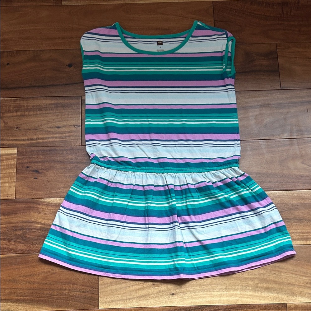 Tea Collection Turquoise and Lavender Striped Top